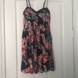 Bohemian Black dress with flowers